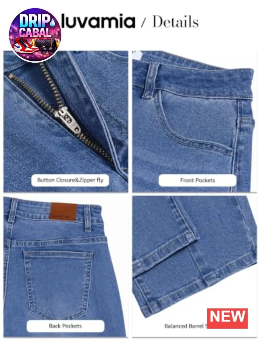 High Rise Stretch Barrel Jeans for Women 30 Inseam Button Fly